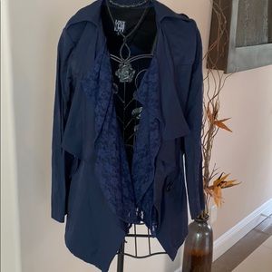 Anthropologie Simone trench coat with lace